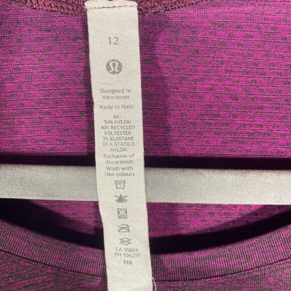 Lululemon run swiftly tech Womens Long Sleeve Top Size 12 Fall running layer - Picture 3 of 8